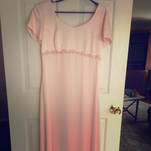 Bridesmaid pink dress, full length, 10 petite